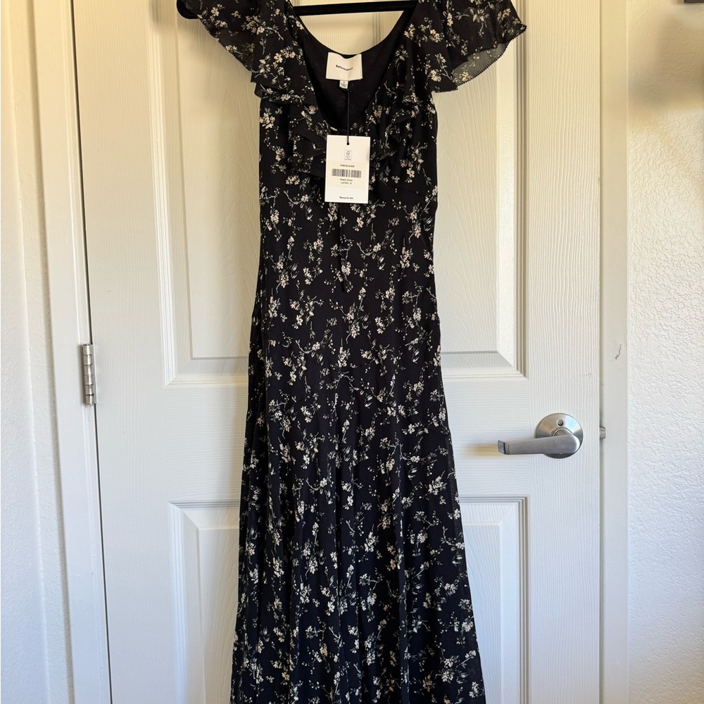 Reformation Black Floral Maxi Dress